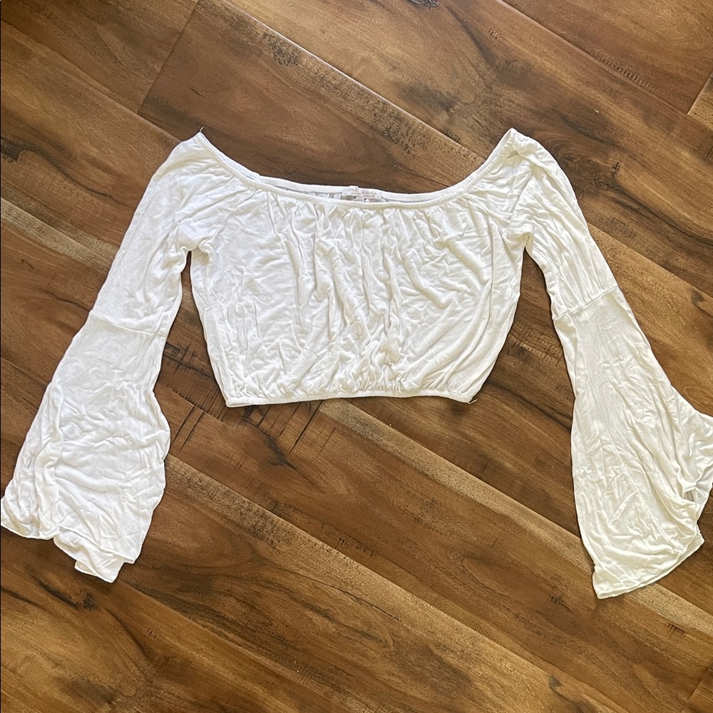 don’t ask why Crop Top with Bell Sleeves